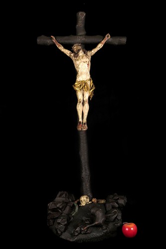 Importante antico cristo - e,