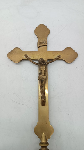 Antica croce candeliere - , bronzo