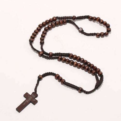 Collana rosario legno uomo - collana,