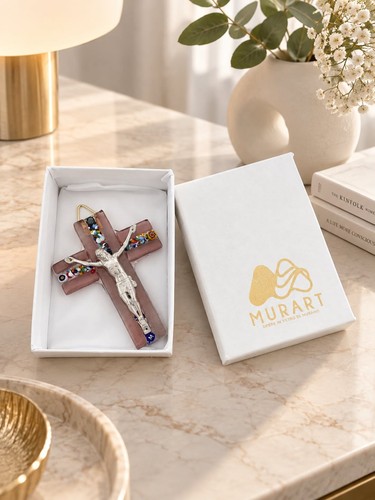 Murart croce piccola vetro - in,